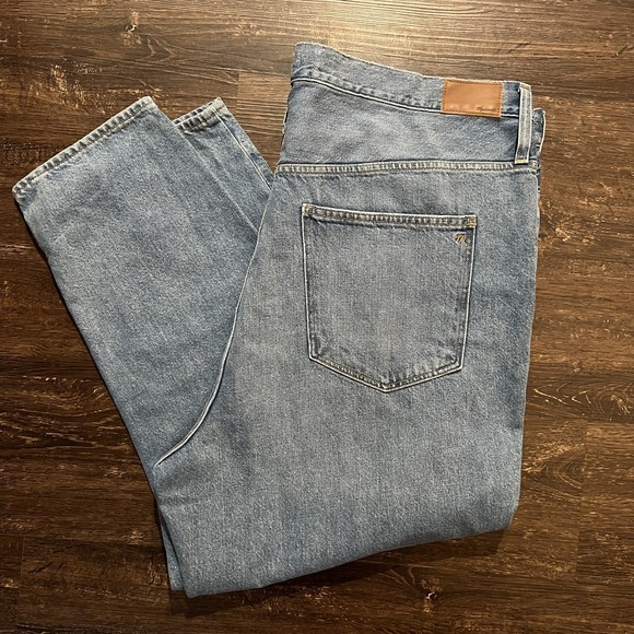 Madewell The Mom Blue Jeans Womens 36 High Rise 100% Cotton Plus size Capri - Picture 11 of 11